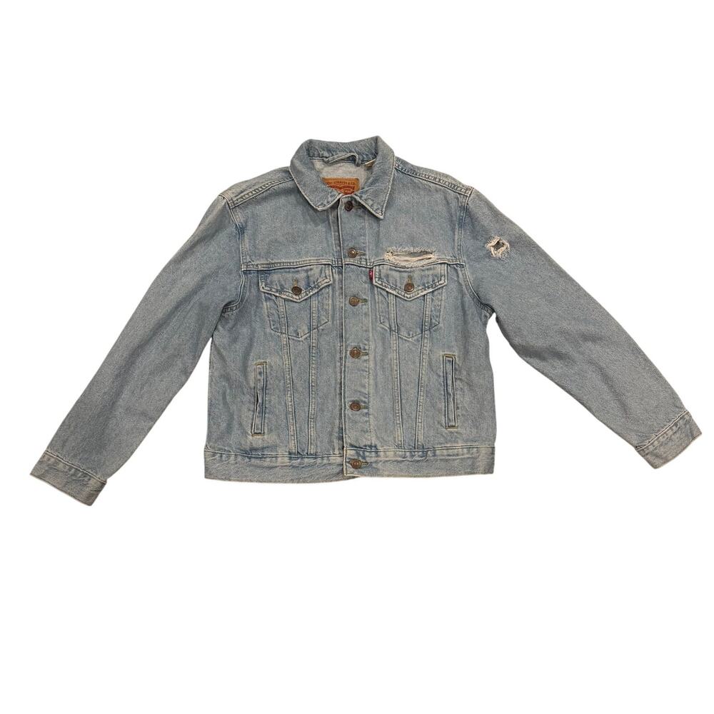 Levi's Trucker Denim Jacket Men's L, Light Wash, Distressed
